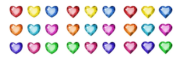 Precious stones in the form of heart. — Stock Vector