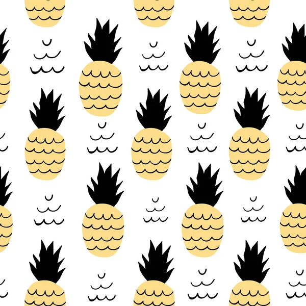 パイナップルのシームレス パターン. — ストックベクタ