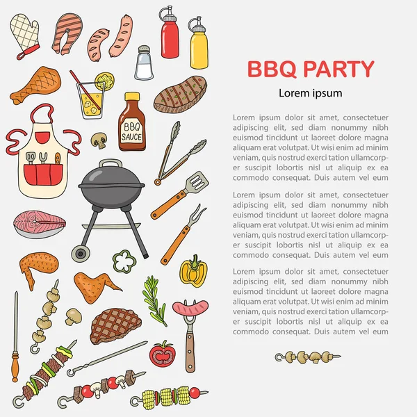 Antecedentes para uma festa de churrasco . —  Vetores de Stock