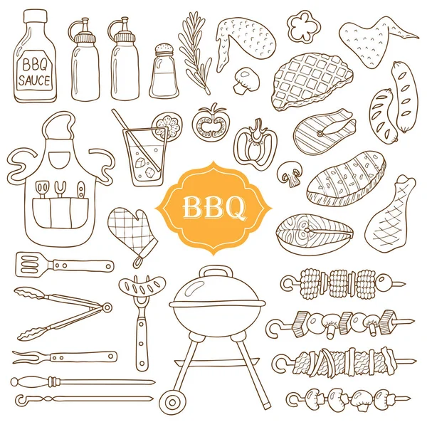A set of barbecue items.