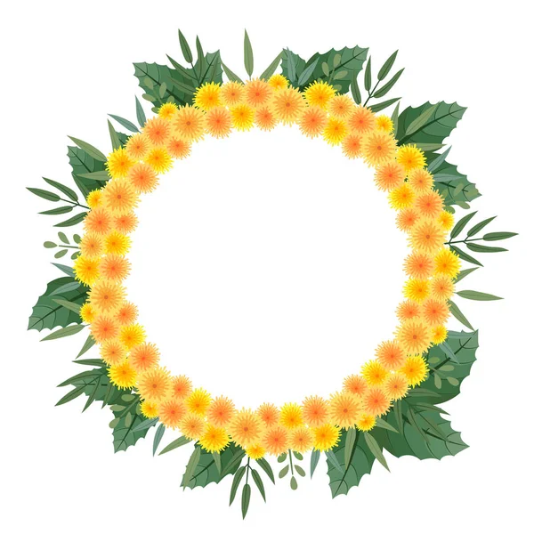Wreath of dandelions.