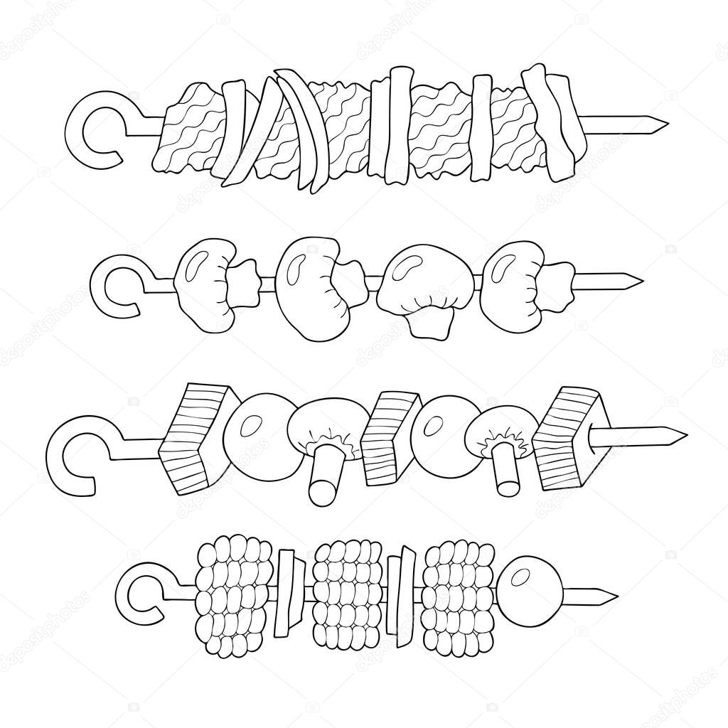  Elements of shish kebabs.