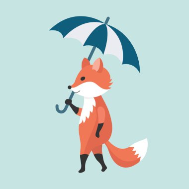 A fox with an umbrella.