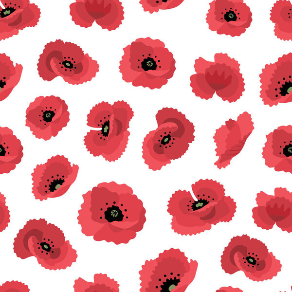 Seamless pattern of poppies.