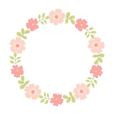 Dekoratif çiçeklerden bir çelenk.