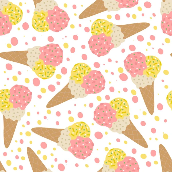 Seamless pattern of ice cream. — Stock Vector