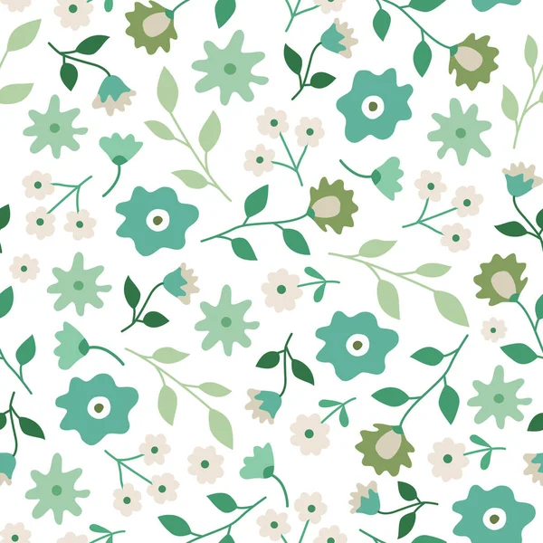 Seamless pattern from decorative flowers. — Stok Vektör