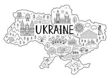 Map of Ukraine. clipart