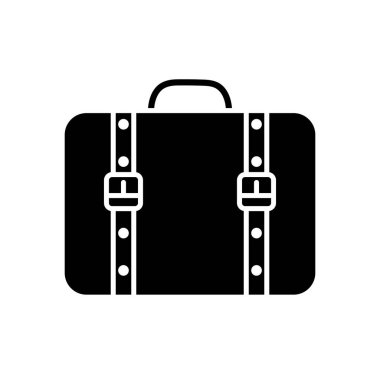 Siyah beyaz bavul simgesi.
