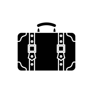 Siyah beyaz bavul simgesi.