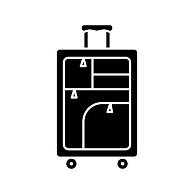 Siyah beyaz bavul simgesi.