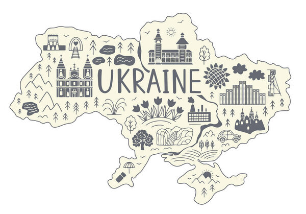 Map of Ukraine.