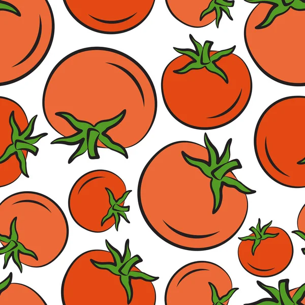 Pomodori modello senza cuciture. — Vettoriale Stock