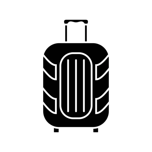 Icono de maleta en blanco y negro . — Vector de stock