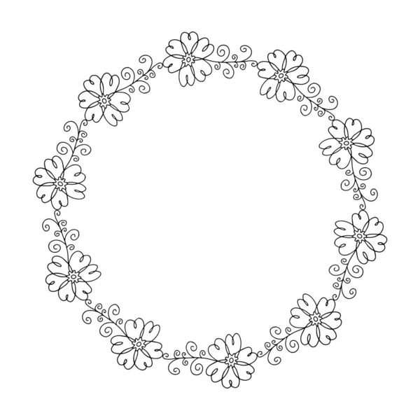 Hand drawn floral wreath. — Stock Vector