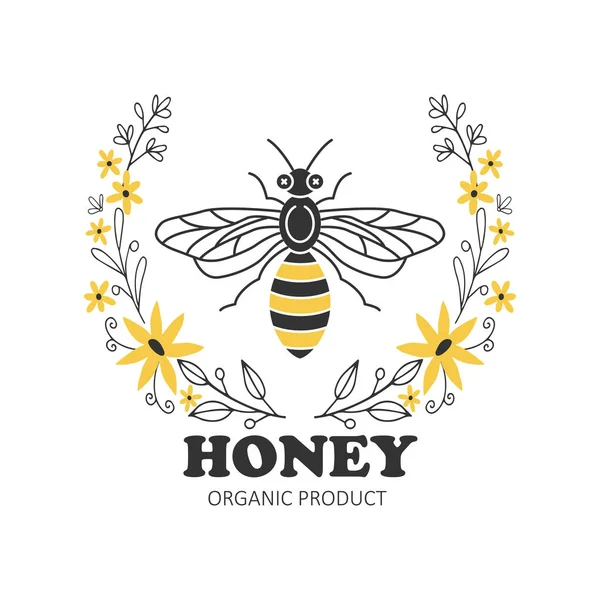 Honung etikettdesign. — Stock vektor