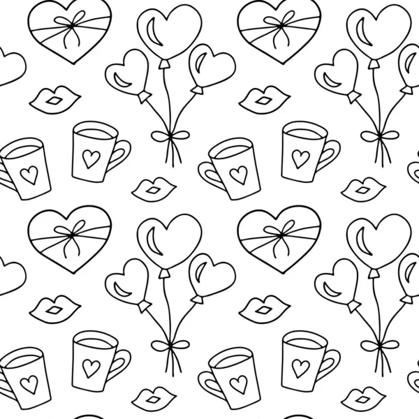 Valentine's day seamless pattern — Stock Vector
