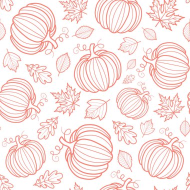 Sonbahar pürüzsüz desen. Grafik balkabakları ve yapraklar. Şükran Günü ve Cadılar Bayramı geçmişi.