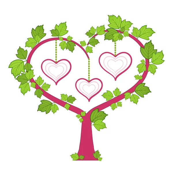 Moldura Árvore Família Coração —  Vetores de Stock