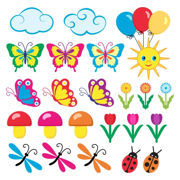 Baby icons on the theme of summer.