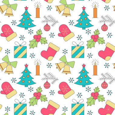 Noel temasında pürüzsüz desen. Kartpostalın arkaplanı için.