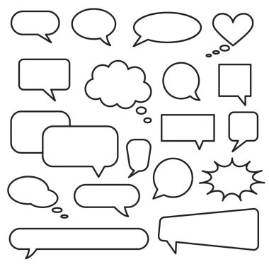 Vector speech bubble icons. Layout element for web, brochure, presentation or infographics. clipart