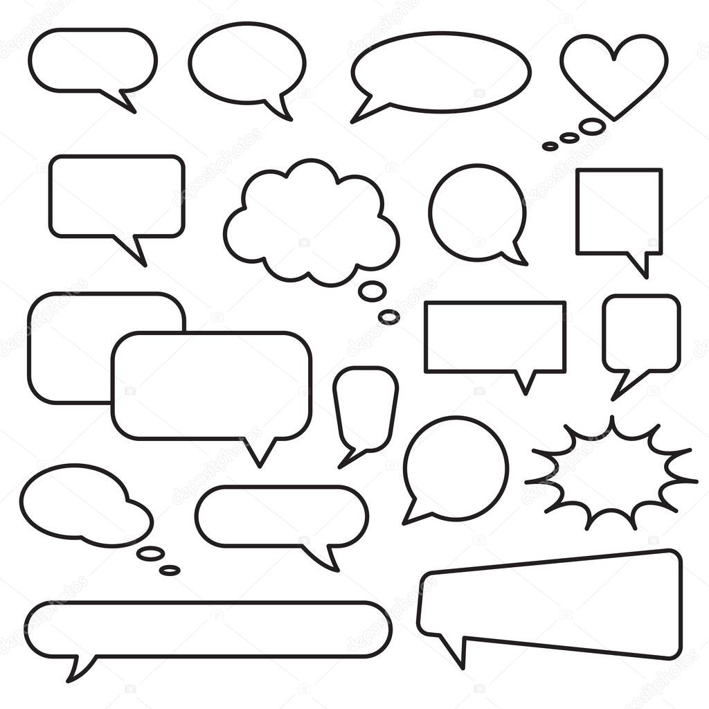 Vector speech bubble icons. Layout element for web, brochure, presentation or infographics.