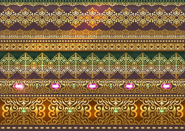 Ornament, beautiful pattern, vishivka ornament patterns decor, preparation for design, decoration textile, ribbon ornament, bracelet, ring, earrings, tiara, feminine style, rich embroidery and decoration for odezhty, fashion print, vintage shanirak — Stock Illustration Ornament, beautiful pattern, vishivka ornament patterns decor, preparation for design, decoration textile, ribbon ornament, bracelet, ring, earrings, tiara, feminine style, rich embroidery and decoration for odezhty, fashion print, vintage shanirak Vector Graphics