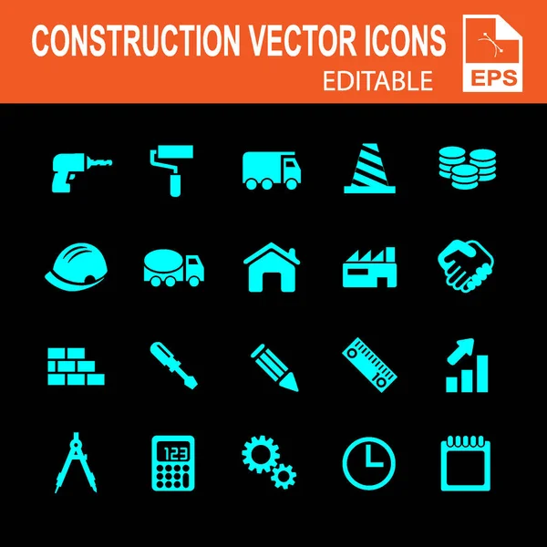Icônes Vectorielles Construction — Image vectorielle