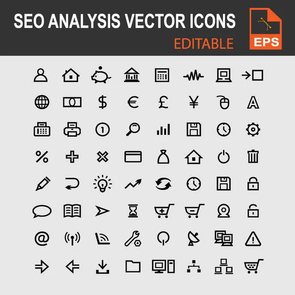 Análisis Búsqueda Vector Iconos — Vector de stock