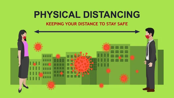Physical Distancing Social Distancing - Stok Vektor