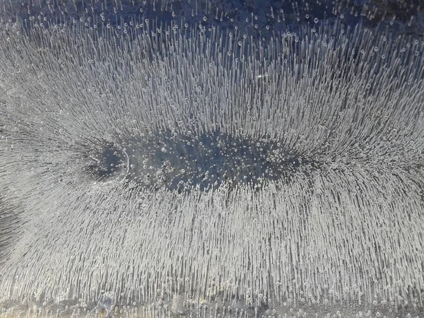 Pozadí Struktura Zamrzlé Vody Vzduchové Bubliny — Stock fotografie