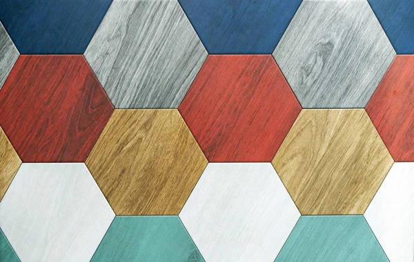 Couleur des carreaux de céramique sous la forme de nids d'abeilles. Carreaux hexagonaux . — Photo