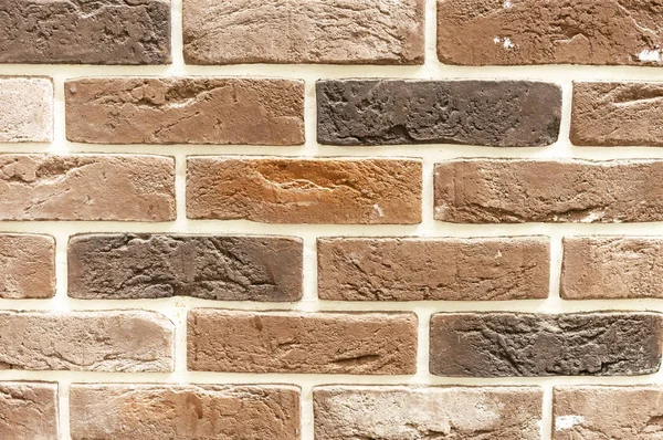 Mur de briques beige et marron. Contexte et texture de la maçonnerie . — Photo