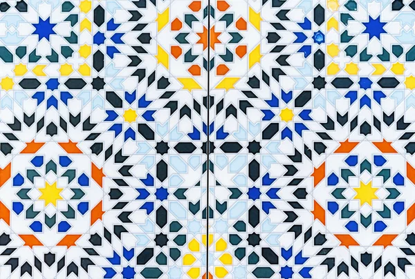 Azulejos com padrões brilhantes. Telha de porcelana com um padrão multicolorido . — Fotografia de Stock
