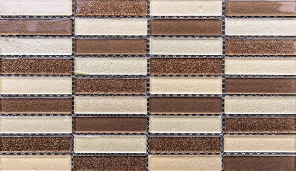 Carreaux Céramique Mosaïque Avec Rectangles Marron Beige — Photo