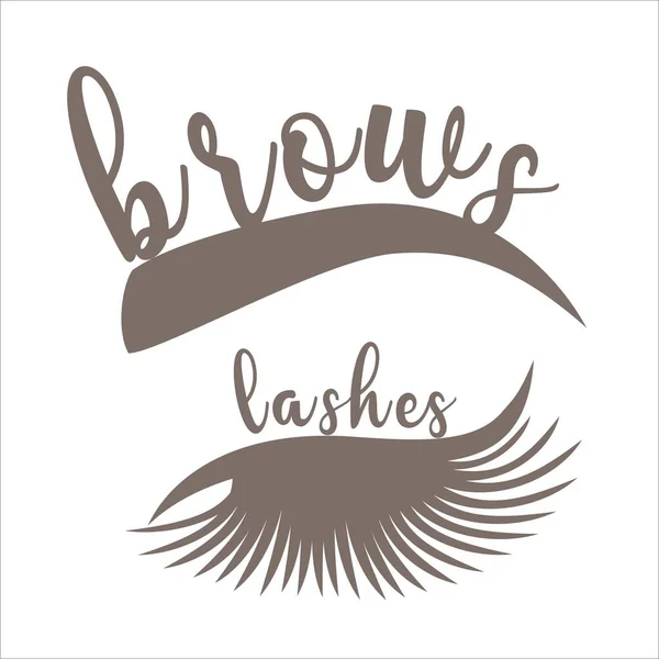 brown logo eyebrows and eyelashes