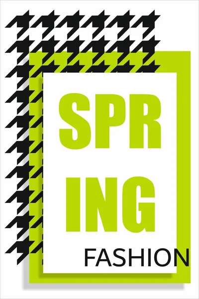 Grön Banner Med Svart Mönster Och Mode Text — Stockfoto
