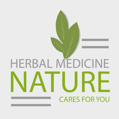   Bitkisel ilaçları yaz. Doğa seni önemsiyor. Beyaz arkaplanda yeşil adaçayı yaprakları