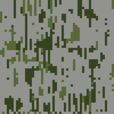 Askeri modern üniforma. Dijital kamuflaj. Kusursuz doku, gri ve haki çiçekleri. Vektör kumaşı, tekstil baskısı.