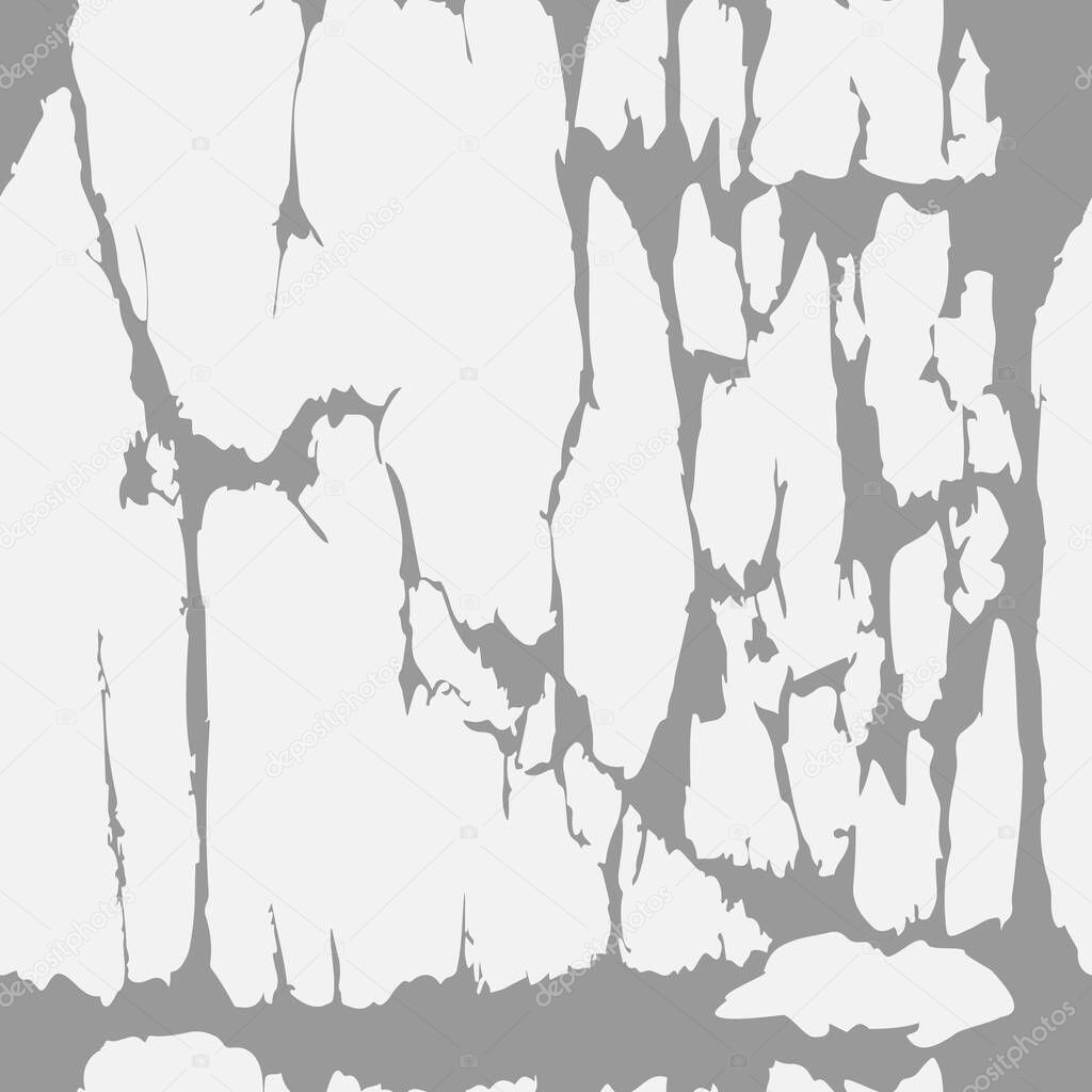 Rectangular vector frame with cracks, tears. Grunge ink illustration. Template background for labels, cards. Creative element strokes.