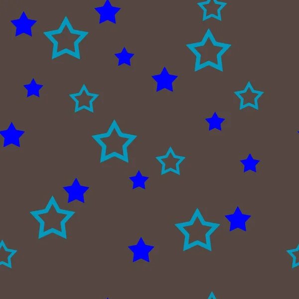 Étoiles Bleues Ornement Sans Couture Impression Claire Arrière Plan Coloré — Image vectorielle