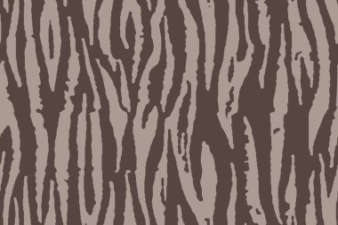   Çizgili zebra bej ve kahverengi desenli. Hayvan baskısı, gerçekçi doku. Duvar kağıdı, tekstil, kumaş, iç mekan için kusursuz desen. Vektör illüstrasyonu
