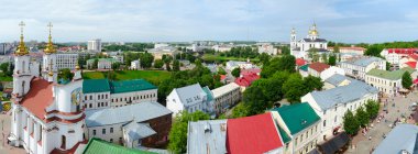 Vitebsk, şehrin tarihi merkezi panoramik manzarasını yukarıdan