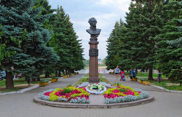 Monument to Admiral Ushakov in Rybinsk, Russia