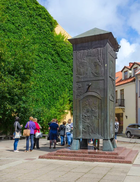 Socha Bokshtas (věž) ve starém městě, Klaipeda, Litva — Stock fotografie