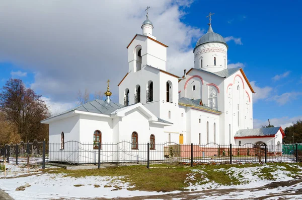Church of St. Prince Alexander Nevsky, spring landscape, Gomel, Belarus — Stock Photo, Image