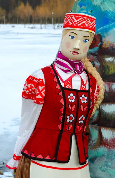 Shrovetide doll in folk costume — Stock Photo, Image