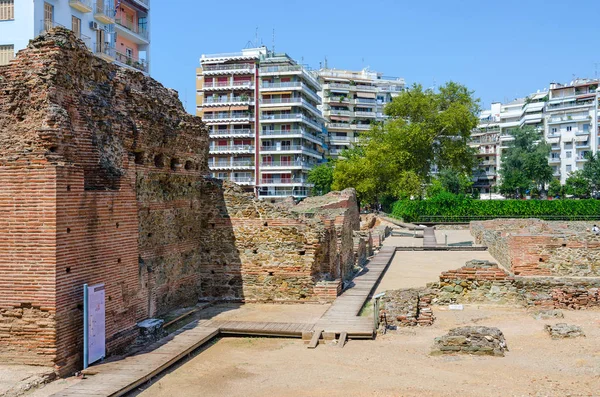 Arkeolojik kazılar Sarayı Roma İmparator Galerius (III. yüzyıl), Thessaloniki, Yunanistan
