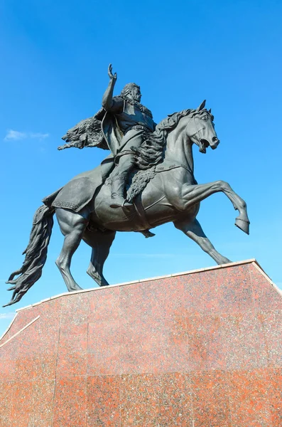 Monumento a Polotsk príncipe Vseslav Bryachislavich (Vseslav Charodey), Bielorrusia — Foto de Stock